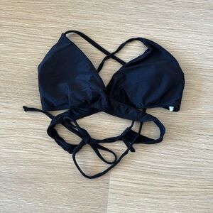 Black wrap bikini top